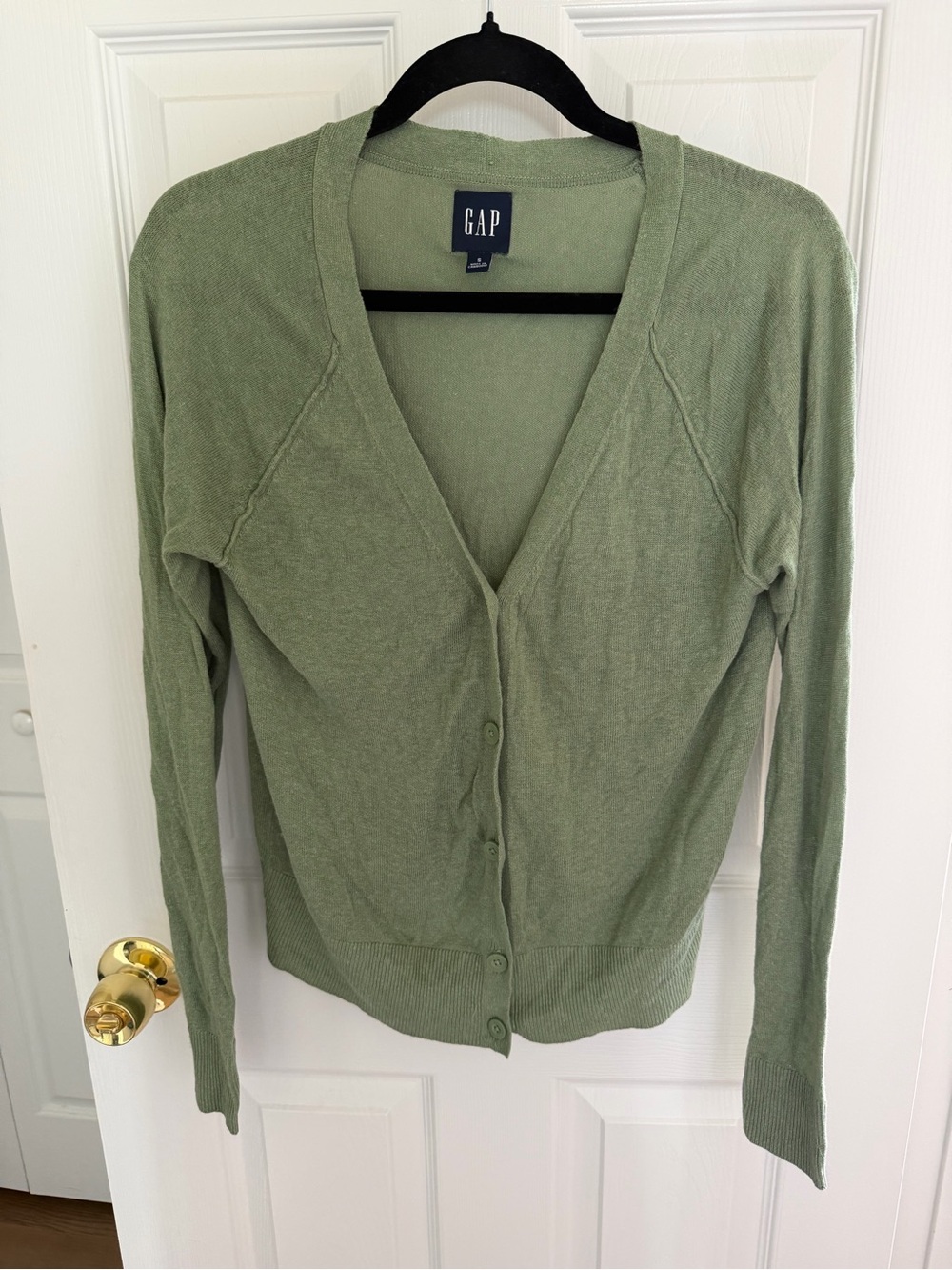 Gap Linen Blend Green Cardigan Sweater Size Medium